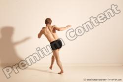 Underwear Martial art Man White Moving poses Slim Short Blond Dynamic poses Academic